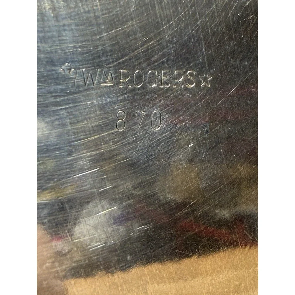 Vintage Wm Rogers Silverplate #870 Round Serving Tray 10” Patina